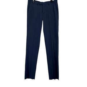 Soul of London Navy Blue Slim Fit Dress Pants CAD 34R raw hem